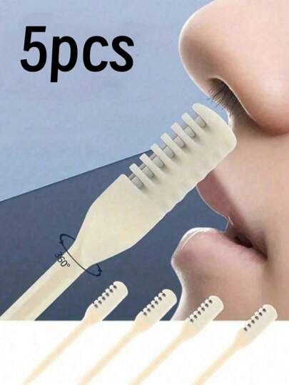 1/2/5/10pcs Nose Hair Remover, Easy To Clean, Tail Removes Ears, Two-In-One Remover- Portable Manual 360° Rotating Dual Head, Skin-Friendly Facial Hair Removal Tool With Precise Trimming Function, Essential For Personal Care
