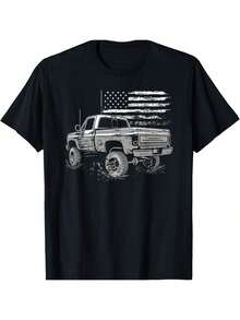 First Gen Pickup Truck Old Truck Vintage Truck T--Shirt,Loose-Fit Unisex Style T-Shirts - Black - View 2