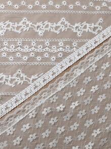 1 Peça Lenço Triangular de Renda para Mulheres, Estilo Country Francês, Tecido de Renda com Estampa Floral, Acessório de Moda para Praia, Férias, Bandana para Cabeça em Todas as Estações