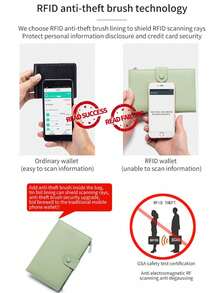 1 件 RFID 屏蔽超薄多功能护照夹，PU 皮革钱包证件卡收纳盒，适合所有季节正式/商务正式情人节创意 - 多色 - 查看 3