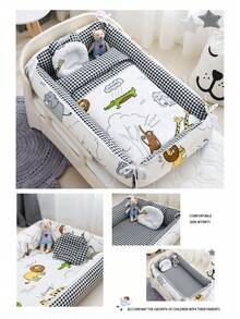 可折叠婴儿床同睡床，便携式高边保护婴儿床，哺乳床和亲子床，防压睡眠床