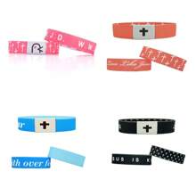 Pulseras bíblicas utilizables con cruz cristiana, ¿Qué haría Jesús?, pulseras elásticas con versículo bíblico, con NFC música, pulseras bíblicas inspiradoras de versículo diario para mujeres, hombres y adolescentes, regalos religiosos inspiradores