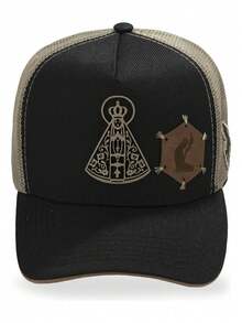 Country Trucker Cap Our Lady Of Aparecida Men's Women's Mesh Adjustable Size - 黑色 - 查看 2