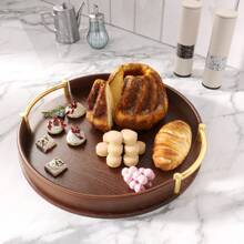 1 Pc Serving Tray With Handles, Bamboo Breakfast Tray Wooden Trays Decorative Serving Platter For Eating, Storing, Used In Kitchen, Living Room, Bedroom-Back To School