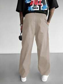 Men's Solid Color Casual Loose Trousers, Fashion & Versatile For Autumn - Apricot - View 2