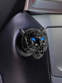 1pc Car Tiger Head Style One-Key Start Push Button Protection Cover, Interior Decorative Sticker - one-size - View 13