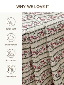 1件花卉图案床单，轻盈透气，柔软亲肤