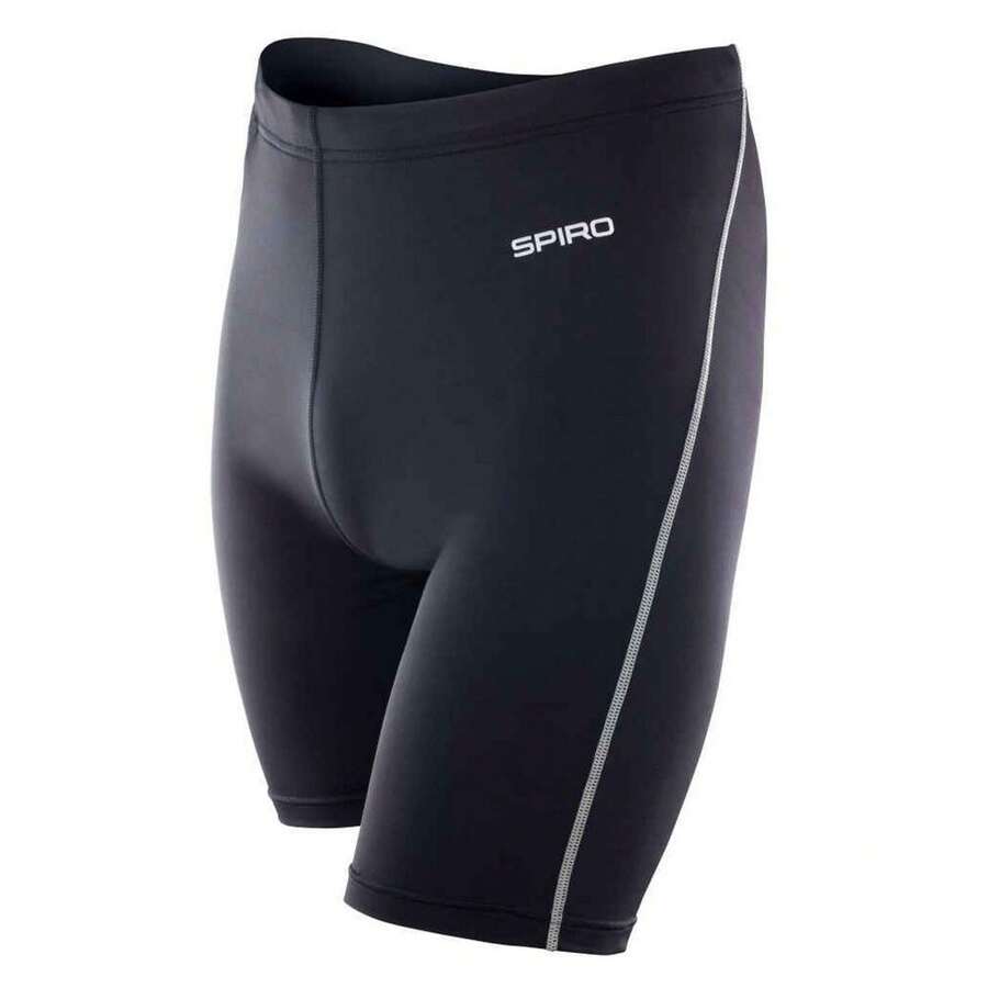 Mens Bodyfit Base Layer Shorts (Black) - Coffee Brown - View 1