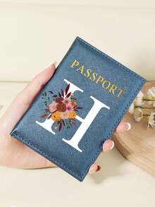 1pc A-Z 26 Letters Fashionable Letter Print Stylish Burgundy Passport Cover, Premium PU Leather Passport Wallet With Multi-Card Pockets For Credit Cards, Boarding Passes, And IDs Graduation - Burgundy - View 163