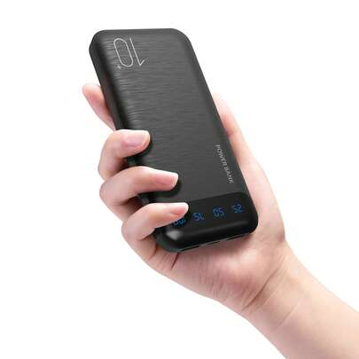Batterie externe, Power Bank 22,5 W, chargeur portable 10 000 mAh, charge rapide avec LED, compatible avec téléphone, Sasung, Pad, etc.