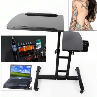 HaroldDol Tattoo Workstation, Portable Removable Tattoo Studio Equipment Adjustable Desk Table Large Mobile Work Station For Tattoo Beauty Massage Pedicure Manicure Salon Instrument