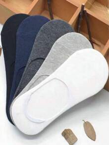 10 Pairs/5 Pairs/4 Pairs/1 Pair Of Socks Men's Invisible Socks Shallow Low-Top Boat Socks Silicone Non-Slip Short Socks Students Sports Summer Thin Section Sweat-Absorbing Breathable Men's Socks - Multicolor - View 5