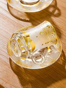 1 Set Of Luxury Transparent Glass Coffee Cup Set With Saucer, Handle And Thick Heat-Resistant Design - Suitable For Latte, Tea, Beverages - Reusable Multipurpose Glass Utensil, Ideal For Home And Office Use - Multicolor - View 9