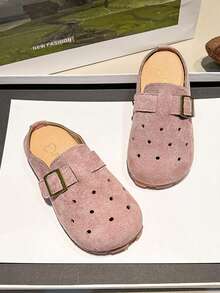 1 双女童一脚蹬穆勒凉鞋，软底户外透气镂空鞋，夏季新款设计