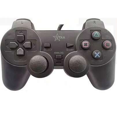 Controle para Playstation 2 / PS2 Com Fio - Cor Preto Fosco