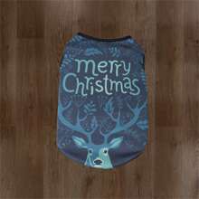 Dog Tank Tops Christmas Clothes Cute Elk Letter Print Sleeveless T-Shirt Pet Lightweight Soft Dog Clothes For Puppy Cats