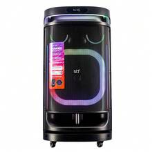 STF Power Block Pro 12 Inch Speaker Box LED Lights USB, Micro SD Inputs FM Radio Microphone Input Includes Microphone And Remote Control - Black - View 9