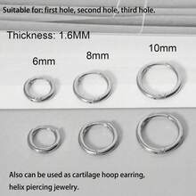 1-5 Pairs Of 8MM Gold Huggie Hoop Earrings For Women Men Small Hoop Earrings Cartilage Helix Daith Tragus Ear Piercing Hoop Earrings 6mm 7mm 8mm 9mm 10mm - Yellow Gold - View 18