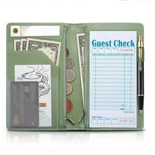 DOMUUH 1 Stück Server Notizbuch, Reißverschluss Server Geldbörse, süßer Server Organizer mit Münztasche, Server Schürze Zubehör, Menühalter, Hotel Server Menü Set, geeignet für Hotel, Restaurant, Café, Geschäftshotel Rechnungsmappe, Hotel-Essentials, Schulbedarf, Schulanfang