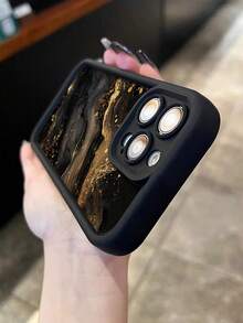Marble Pattern Painted Black Carved Painted Thick Perforation Simple Shockproof Thick Phone Protective Case Printed Compatible With Iphone16/IPhone16Pro/IPhone16ProMax/IPhone16Plus, IPhone15XR/7/8, IPhone15ProMax, IPhone12ProMax, IPhone13ProMax, IPhone14ProMax, IPhone13, IPhone14, IPhone11, IPhone12p14, IPhone14Pro, IPhone11Pro Soft Shell Waterproof Anti-Fall Scratch Resistant,International Version, Not The Domestic Version - Multicolor - View 7