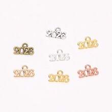 mengjiale 40pcs Retro Alloy Jewelry Accessories, Multicolor 2025 & 2026 Year Charms, Suitable For DIY Jewelry Making