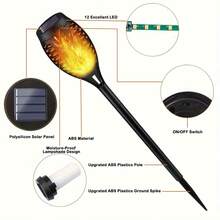 12 Pack Solar Flame Torch Lights, Outdoor Lights Solar Powered Waterproof For Outdoor Decor, LED Torches For Outside Decor,  Solar Outdoor Decorations For Patio Garden Art, Halloween Decorations, Halloween Decor