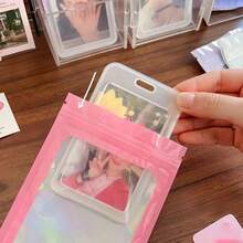 50pcs PVC Jewelry Storage Bag, Laser Transparent Packaging Bag,Sealable Bags For Packaging,Minimalist Solid Jewelry Bag For Bracelets, Home Gift For Valentine's Day - Multicolor - View 7
