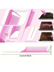 10pcs.Hair Comb Set, Teasing Hair Brush, Mouse Tail Comb, Edge Hair Brush, Braid Tool With Hair Clips, Travel Essentials