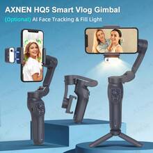 AXNEN AI Smart 3-Axis Gimbal Stabilizer, Compatible With Smartphones, Supports Gesture Control And Built-In Fill Light, Portable And Foldable - Perfect For Smooth Video, Live Streaming And Vlogging - Multicolor - View 3
