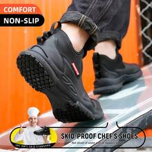 CEATSAFETV Unisex Comfortable Chef Shoes, Lightweight And Easy To Put On/Take Off, Easy To Maintain, Rubber Sole, EVA Non-Slip, Kitchen-Specific Oil-Resistant Shoes, Wear-Resistant, Suitable For Long Standing, Relieve Foot Pressure, Suitable For Restaurants, Food Factories, Hospitals And Other Places. Shoe Size Is Large, Recommend Choosing One Size Smaller. - Black - View 4