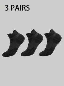 1/3/6 Pairs Thick Sports Short Socks For Men, Moisture-Wicking Tennis, Badminton, Running, Basketball Socks, Fall