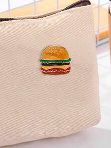 1 件儿童锌合金汉堡形徽章，戴上它开启美味汉堡时尚之旅，适合儿童在日常生活中佩戴