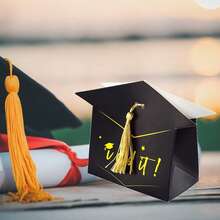 12/24 Pcs Graduation Gift Boxes With Tassel Black Grad Cap Treat Box Packaging Box Congrats Grad Gift Box Container For 2026 Graduation Party Decorations Favor Graduation Gift - Black - View 6
