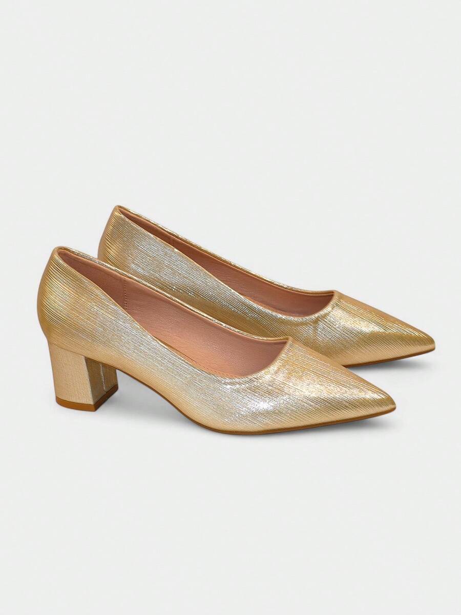 Fashion Comfortable High Heels For Party & Wedding - Gold - View 1