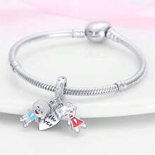 925 Sterling Silver Dog And Bone Pendant Owner And Cat Pet Pendant Cute Animal Paw Print Pendant Cat Paw Dog Paw Pendant Suitable For Women's Bracelet Necklace Pendant DIY Jewelry Making Beads Jewelry Gift For People Who Love Pets - Multicolor - View 8