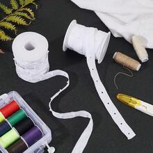 9.5~10 Yards Sewing Snap Button Tape Trim Press Button Tape White Polyester Button Tape Sewing Fastener Plastic Press Stud Ribbon Trim For Sewing Crafting Clothing DIY 0.7 Inch Wide - White - View 5