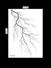 1 Pc Black Vein Lightning Temporary Tattoo, Realistic Looks Like Real Tattoo, Waterproof, Lasts 3-5 Days, Suitable For Men And Women, Goth/Dark Style For Neck, Collarbone, Chest, Waist, Arms, Thighs Or Back, Great For Parties, Gifts, Holidays, Easy To Apply And Remove Body Art Sticker