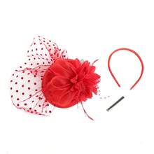 Nouveaux chapeaux fascinateurs pour femmes - Chapeaux de thé, fascinateurs en maille du Kentucky, chapeau de derby, clip à cheveux avec fleurs et plumes pour mariage - Vieux Rose - Voir 2