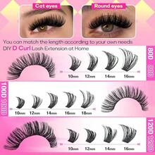 FANXITON Lash Extension Kit Volume Lash Clusters 40D+50D D Curvature Individual Lashes Lash Clusters Kit Thick Eyelash Extension Kit 280 Pcs Band Cluster Lashes Lash And Seal Tweezers - Lash Clusters Kit-d (80D+100D+120D) - View 4