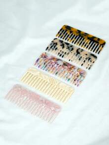 lina. 1pc Wide Tooth Comb, Acetate Fiber Board Marble Pattern Comb Teeth, Easily Detangle Hair, Travel Size, Convenient To Carry, Fits In Wallet, Pocket, Backpack, Mini Anti-Tangle Comb, Suitable For All Hair Types, Dry And Wet Use, Unisex, Hair Care, Hair Styling Tool, Mini Portable, Travel Accessory - Multicolor - View 6