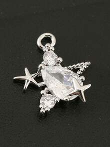 1pc/3pcs DIY Jewelry Accessories, Star Shaped Zirconia Inlaid Shiny Pendant, Multifunctional Jewelry Pendant - DIY Star Accessories - View 11