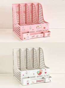 1/2 pezzi Scatola bianca creativa per archiviazione file da scrivania, supporto per libri carino per studenti, scaffale per libri da scrivania per dormitorio, per forniture scolastiche, back to school