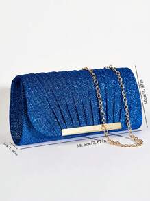 Women's Fashionable & Elegant Pleated Clutch Purse, Handbag Shoulder Strap Evening Bag