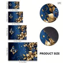 1pc Floral Printed Drainage/Absorbent/Drying Mat For Coffee Maker, Dishes - Polyester Table Top Protector Mat, For Kitchen Counter Decor - Home Bar And Dining Table Placemat - HQQLSD107 - View 2