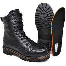 Ranclafe Men's Nubuck Leather High-Top Ankle Boot Comfortable And Durable - 黑色 - 查看 5