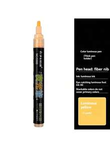 1 pieza Bolígrafo marcador de acrílico luminoso, pincel para pintura de graffiti luminoso de colores DIY y creativo. Disponible en 8 colores. Muy adecuado para pintura de tela y crear un ambiente animado en fiestas. De vuelta a la escuela