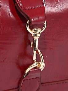 1pc Novachic Vintage Minimalist Crescent Shaped Adjustable Strap Handbag, Suitable For Dates, Outings, Parties - Red - View 6