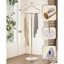 Semjar Gold Coat Rack StandHeavy Duty Gold Free Standing Coat Stand For Small Space Corner Metal Gold Clothing Rack Coat Tree Clothes Rack For Bedroom Boutique Entryway - Gold1 - View 4
