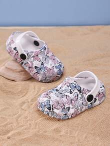 1 Pair Kids Fashion Colorful Print Breathable Anti-Slip Soft EVA Sandals, Suitable For Little Girls Outdoor, Garden, Beach Wear In Summer - White - View 2