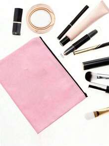 Customized 1pc White Volleyball Printed Heart Makeup Bag For Girl - Lightweight, Customizable Name And Holiday Machine Washable Fabric Black Zipper | Multi-Functional Cosmetic Bag, Travel Wash Bag, Pouch, Pencil Case | Ideal Teacher Gift, Girl's Volleyball - Type 1 - View 9